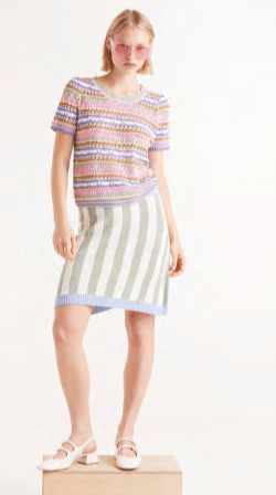 COMPANIA FANTASTICA CROCHET SHORT SLEEVE SWEATER MULTI
