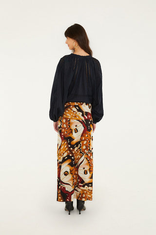Borbofly Multicolor Jersey Midi Skirt