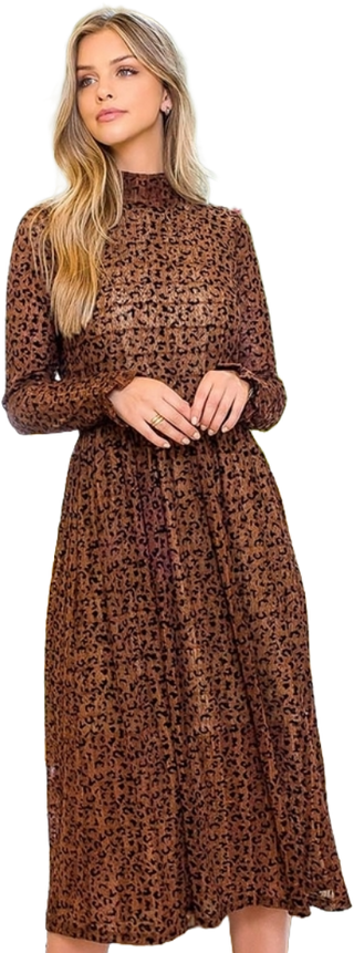 Devore Leopard Midi Dress