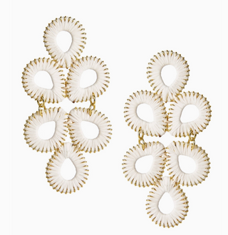 LISI LERCH GINGER STRAW EARRING WHITE
