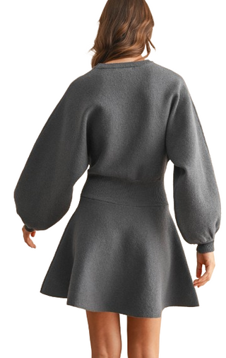 Miou Muse Balloon Sleeve Sweater Dress
