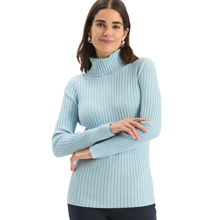 Cotton Cashmere Turtleneck in  Dream Blue