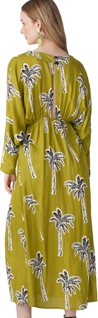 Bohemian Palm Printed Maxi Dress