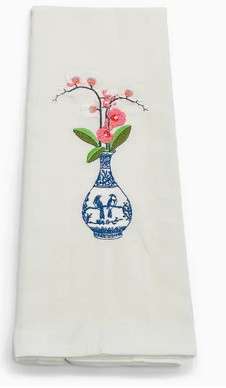 Tea Towel - Bird Jar Orchids