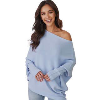 Asymmetrical Sweater in Sky Blue