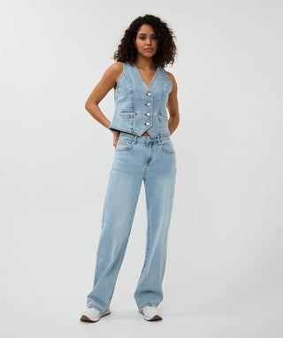 ESQUALO DENIM VEST BLUE