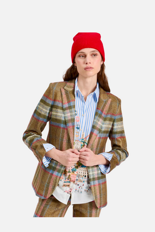 Vilagallo Plaid Blazer, Brown