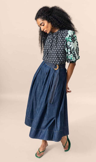 EMILY LOVELOCK ZELDA DENIM SKIRT