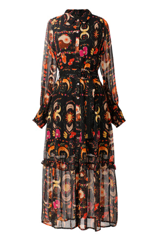 Emily Lovelock June Print Dress, Black