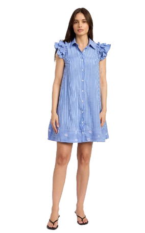 EN SAISON AMELIE MINI DRESS BLUE WHITE