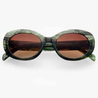 Aria Acetate Womens Oval Sunglasses in Emerald