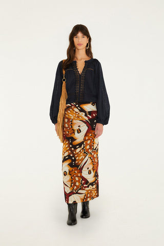 Borbofly Multicolor Jersey Midi Skirt