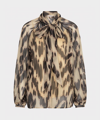 Esqualo Soft Embrace Scarf Blouse, Print