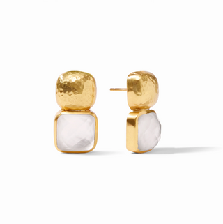 Julie Vos Catalina Earring, Iridescent Clear Crystal