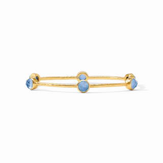 Julie Vos Milano Lux Bangle, Iridescent Chalcedony Blue