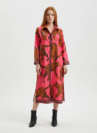 Maude Vivante Eliza Maxi Dress, Pink Leopard