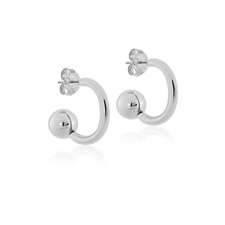 Roberta Hoops - Shiny Silver Plated