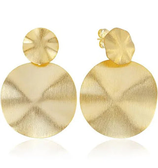 Isola Earrings - Brushed 18k Gold Plated