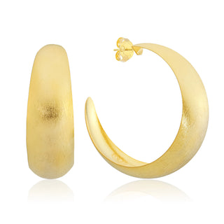 Brooke Hoops - Brushed 18k Gold Plated