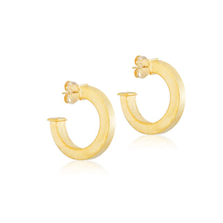 Bianca Hoops - Brushed 18k Gold Plated