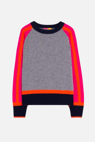 Vilagallo Gray Sweater with Pink Sleeves