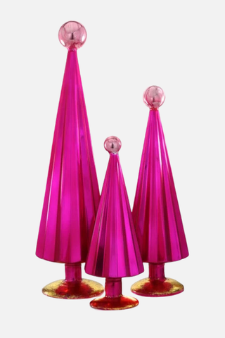Cody Foster Pleated Tree Fuchsia Pink Set of 3