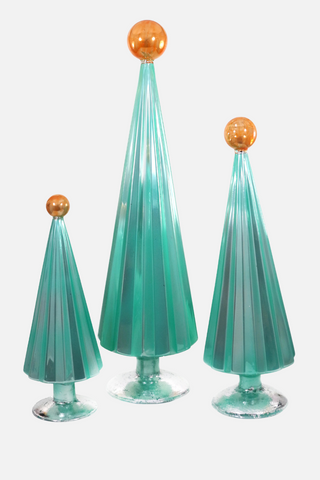 Cody Foster Pleated Tree Mint Orange Tree Set of 3