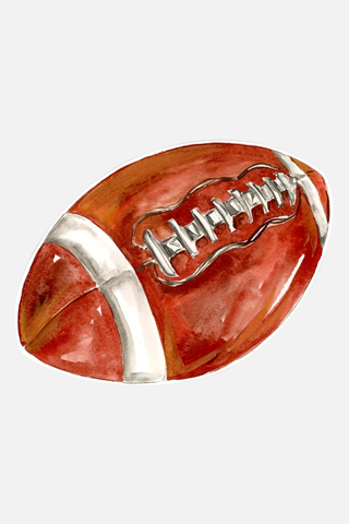 Rosanne Beck Handpainted Football Posh Die-Cut Placemat