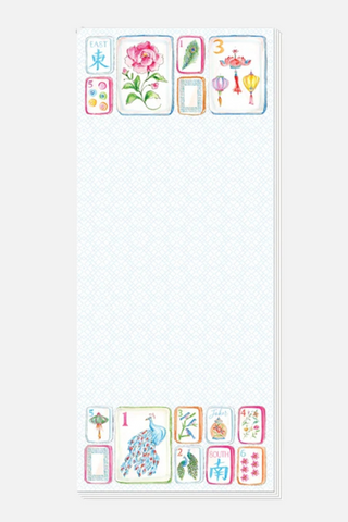 Rosanne Beck Skinny Notepad-Handpainted Colorful Mahjong Tiles