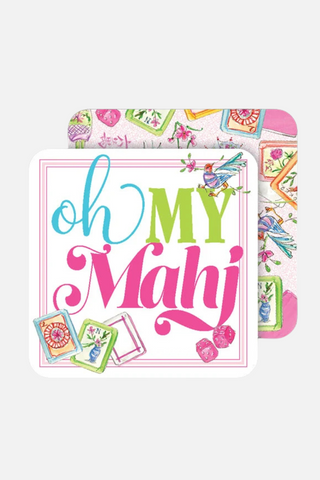 Rosanne Beck Oh My Mahj Icons Square Coasters