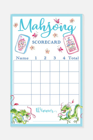 Rosanne Beck Mahjong Scorecard Butterflies & Dragons Large Notepad