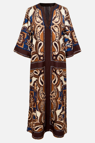 Jade Trimmed Maxi, Desert Paisley