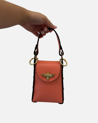 Le Feme Chateau, Bee Phone Crossbody- Salmon