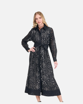 Jade Pleated Waist 50" Shirtdress