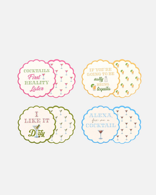 Cocktails First Set of 24 Heavyweight Paper Coasters