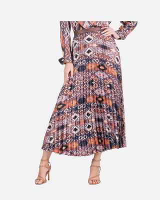 Jade Pleated Skirt 35", Copper Mesa