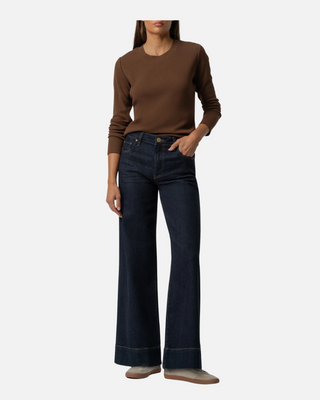 Kut from the Kloth Noelie Scoop Neck Long Sleeve Knit Top, Chocolate