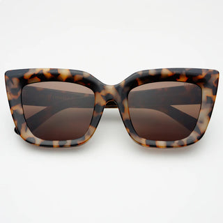 Portofino Acetate Oversized Cat Eye Sunglasses in Milky Tortoise