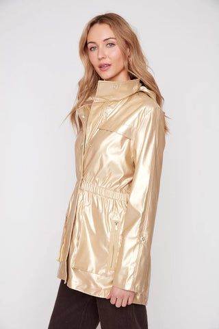 Renuar Waterproof Hooded Raincoat, Gold