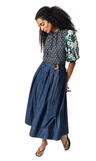 EMILY LOVELOCK ZELDA DENIM SKIRT