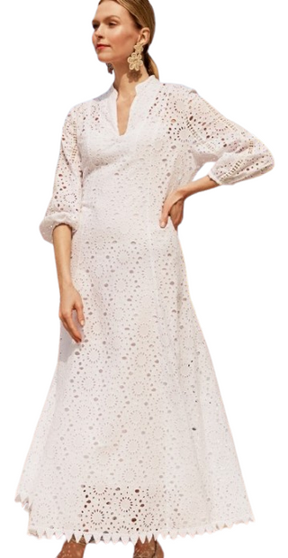 SONDRA EYELET MIDI DRESS (72303A)