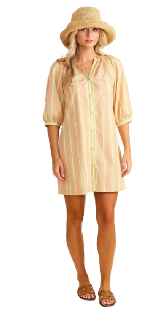 S'EDGE  AMANDA DRESS DESERT STRIPE