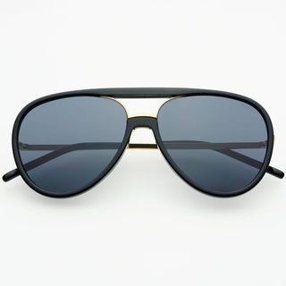 Shay Unisex Aviator Sunglasses in Black