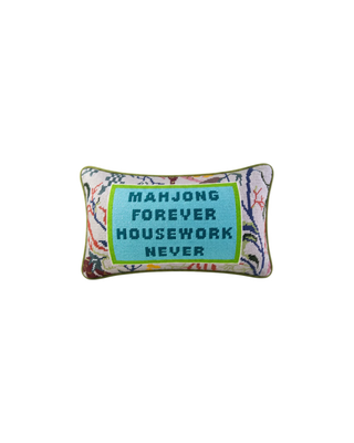 Mahjong Needlepoint Pillow