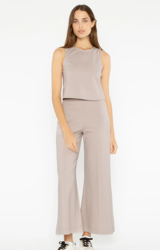 RIPLEY RADER PONTE KNIT WIDE LEG PANT CROPPED CLAY
