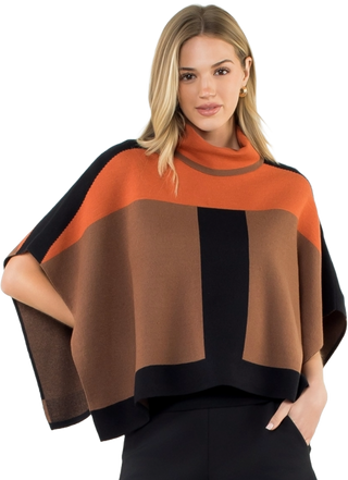Colorblock Poncho