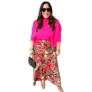 Flowership Mini Black Midi Skirt