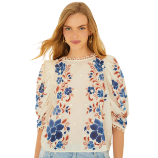 Renata Floral Sand Blouse