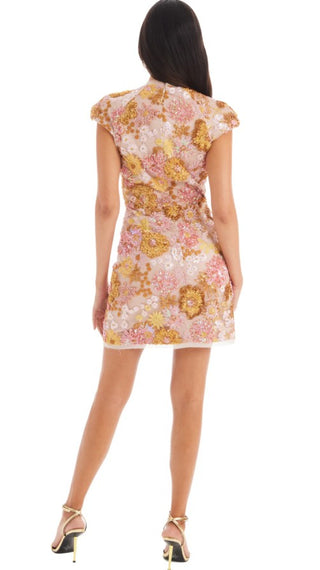 ALLISON NY ARIA DRESS BLUSH MULTI