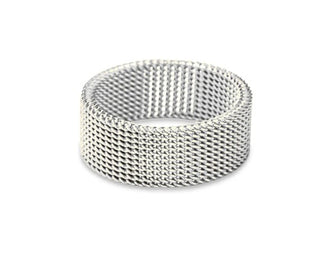 Ellie Vail Etta Mesh Ring, Silver